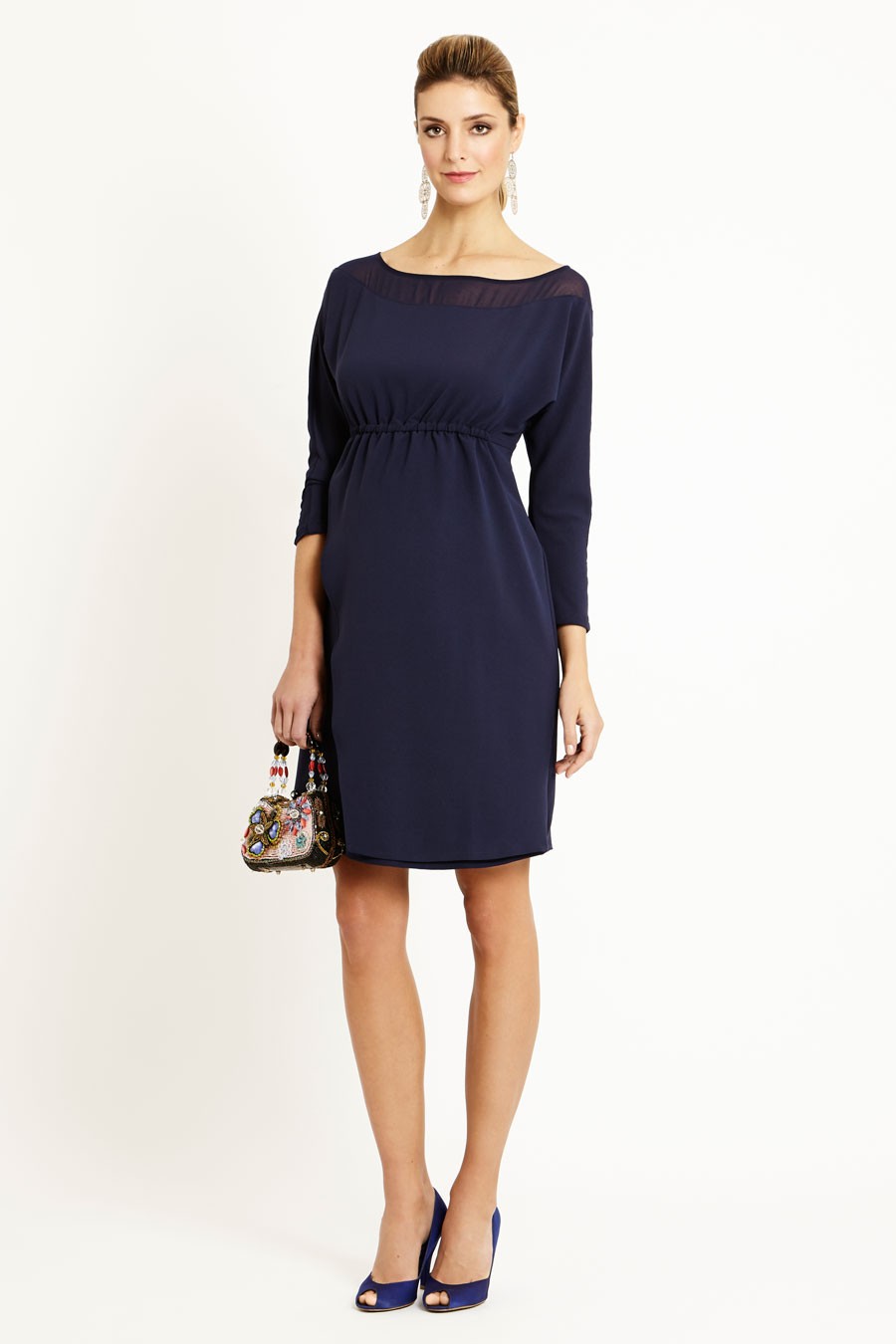 Verbier empire line maternity dress with scoop neck.