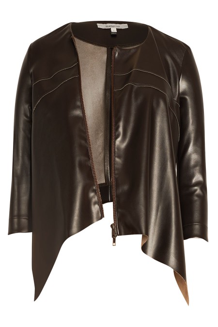 DENVER Cropped Faux Leather Jacket Combination 5520